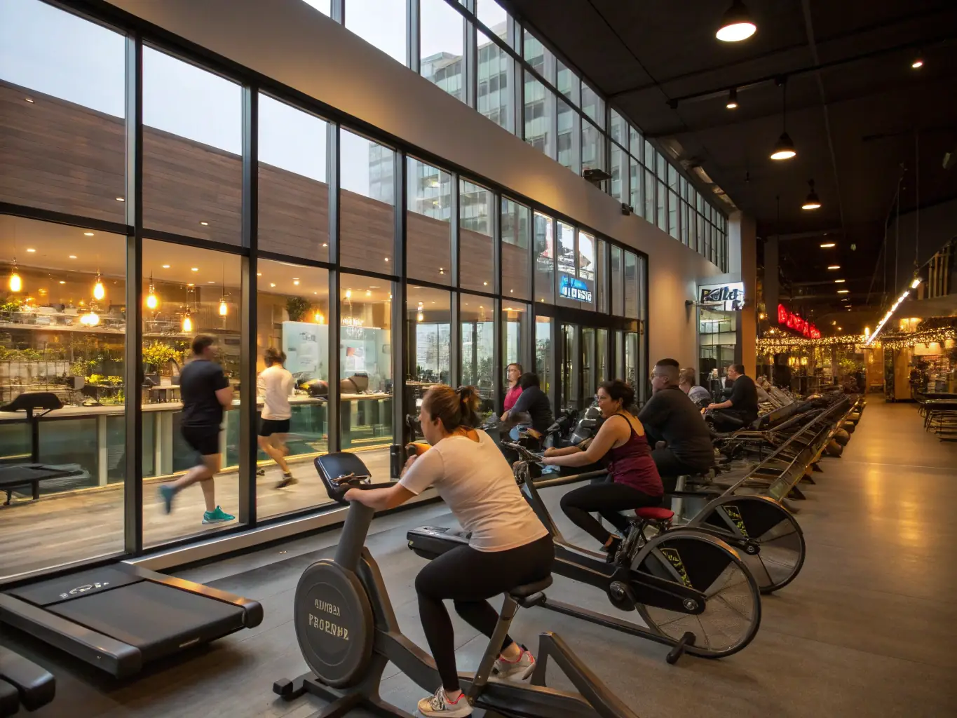 A photo of a group participating in a fitness class, emphasizing the health and wellness benefits of the recreational activities offered at CLUB OMNISPORT BELLEGARDE.